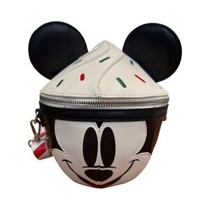 Loungefly Disney Mickey Mouse Cupcake Christmas Bag - Black and White
